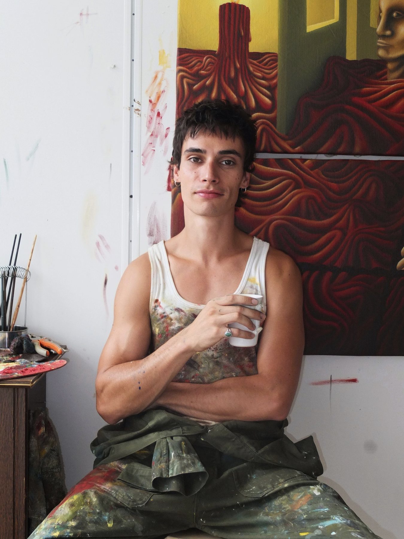 Pierre Freneau dans son atelier